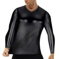 thumbnail image 1 of Tawop Mens Casual Shirts Long Sleeve V Neck Casual Black L, 1 of 7