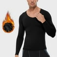 thumbnail image 1 of Tawop Mens Casual Shirts Long Sleeve Warm V Neck Solid Fitness Thin Thick Workout Black L, 1 of 4