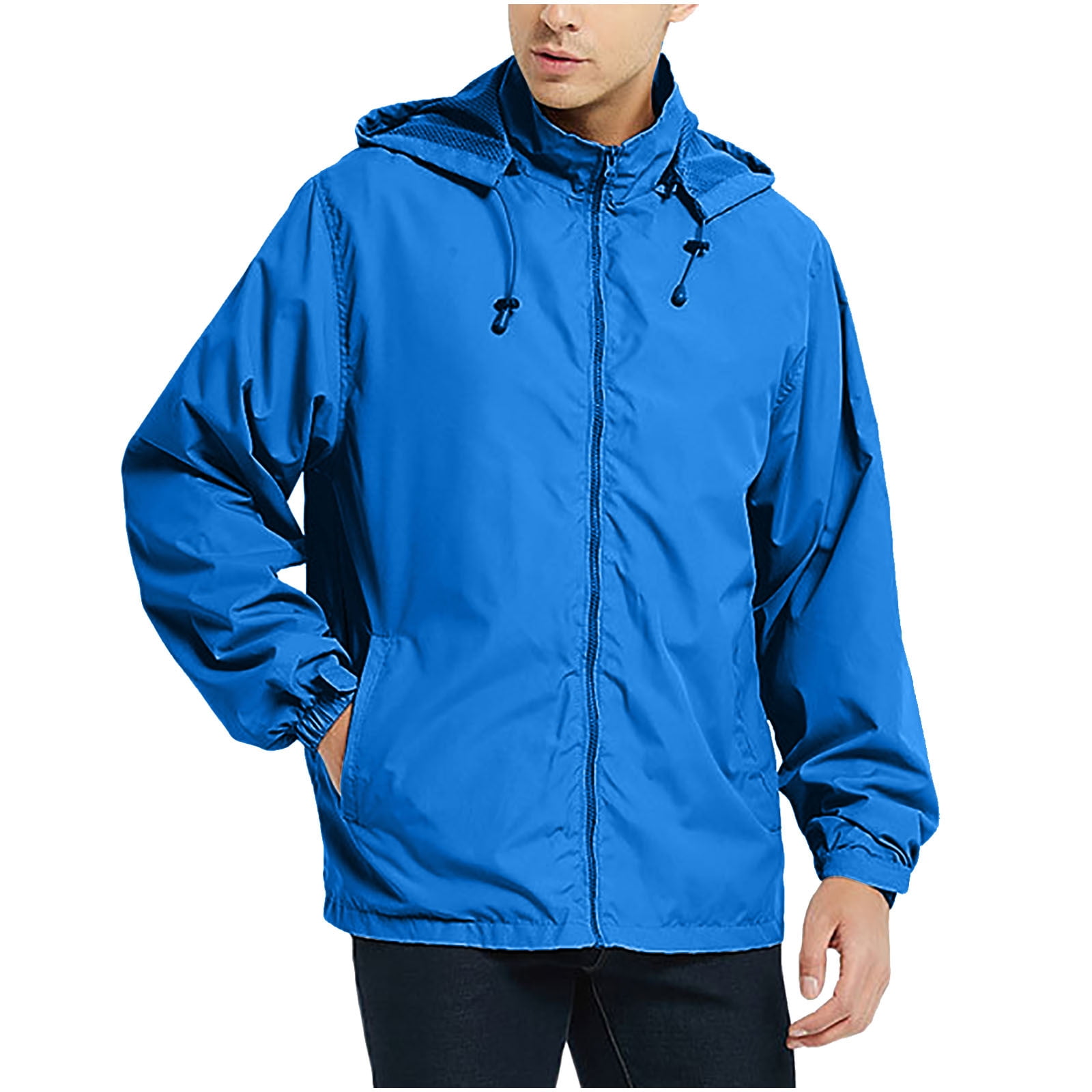 Tawop Mens Jacket Wind Breaker Long Sleeve with Hood