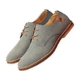 thumbnail image 1 of Tawop Mens Dress Shoes Faux Leather Casual British Fashion Suede Gray Size:9.5, 1 of 5