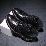 Tawop Mens Dress Shoes Faux Leather Casual Comfy Business Lace Up Pointy Toe Ankle Boots Black Size6.5