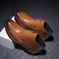 thumbnail image 1 of Tawop Mens Dress Shoes Faux Leather Casual Comfy Business Lace Up Pointy Toe Ankle Boots Yellow Size:7.5, 1 of 4