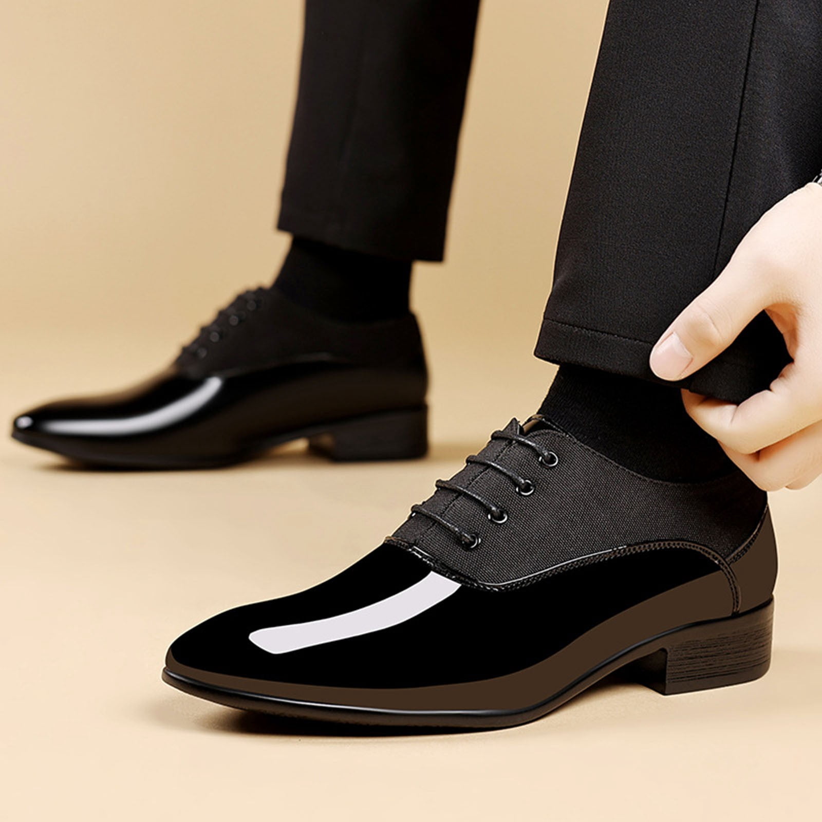 men dress shoe Handmade brown Oxfords Formal shoes Men brogue shoes Leather shoes men such as purple Toms Sullivent Dress Shoes -