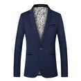 thumbnail image 1 of Tawop Mens Jacket Dressy Coats Suit Long Sleeve Mid-Length Easy Care Navy Xl, 1 of 7