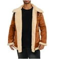 thumbnail image 1 of Tawop Mens Jacket Long Sleeve Zip Hoodless Casual Plus Winter Jackets for Men,Brown,5XL, 1 of 6