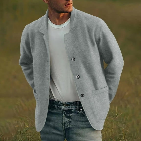 Tawop Mens Jacket Military Cargo Long Sleeve Hoodless Casual Trendy Mens Gift,Gray,3XL