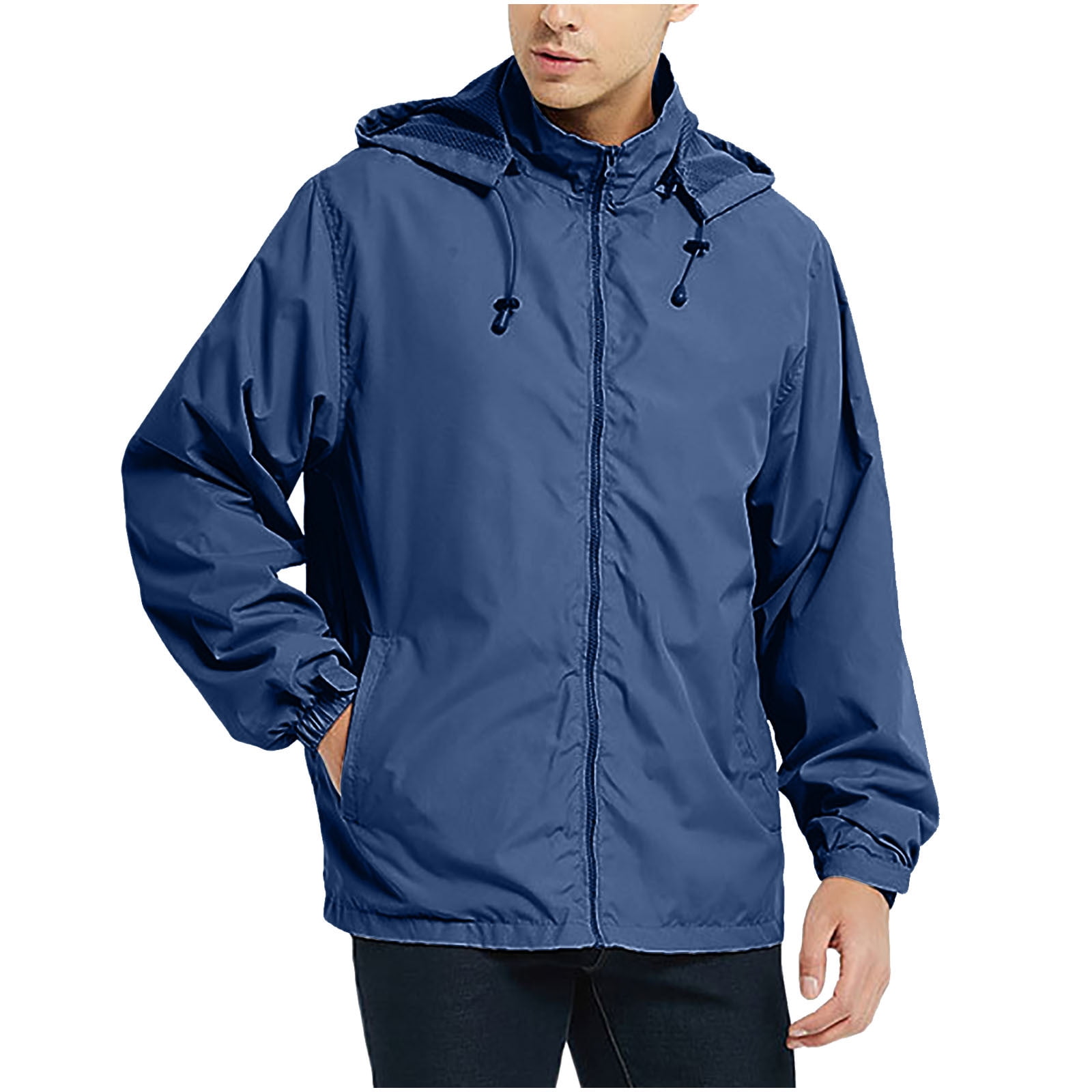 Tawop Mens Jacket Wind Breaker Long Sleeve with Hood