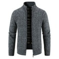 thumbnail image 1 of Tawop Mens Jackets Thick Stand Collar Casual Knit Sweaters Mens Gift,Dark Gray,3XL, 1 of 9