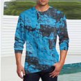 thumbnail image 1 of Tawop Mens Shirt Crew Neck Long Sleeve Pullover Graphic Workout Casual Blue L, 1 of 5
