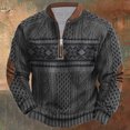 thumbnail image 1 of Tawop Mens Shirts Crew Neck Long Sleeve Graphic Quarter Zip Gray M, 1 of 3