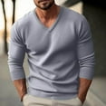 thumbnail image 1 of Tawop Mens Shirts Long Sleeve Knit Pullover V Neck Solid Thick Casual Gray L, 1 of 9