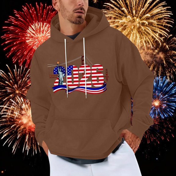 Tawop Mens Shirts Long Sleeve Pullover Drawstring Graphic Casual Sweatshirt