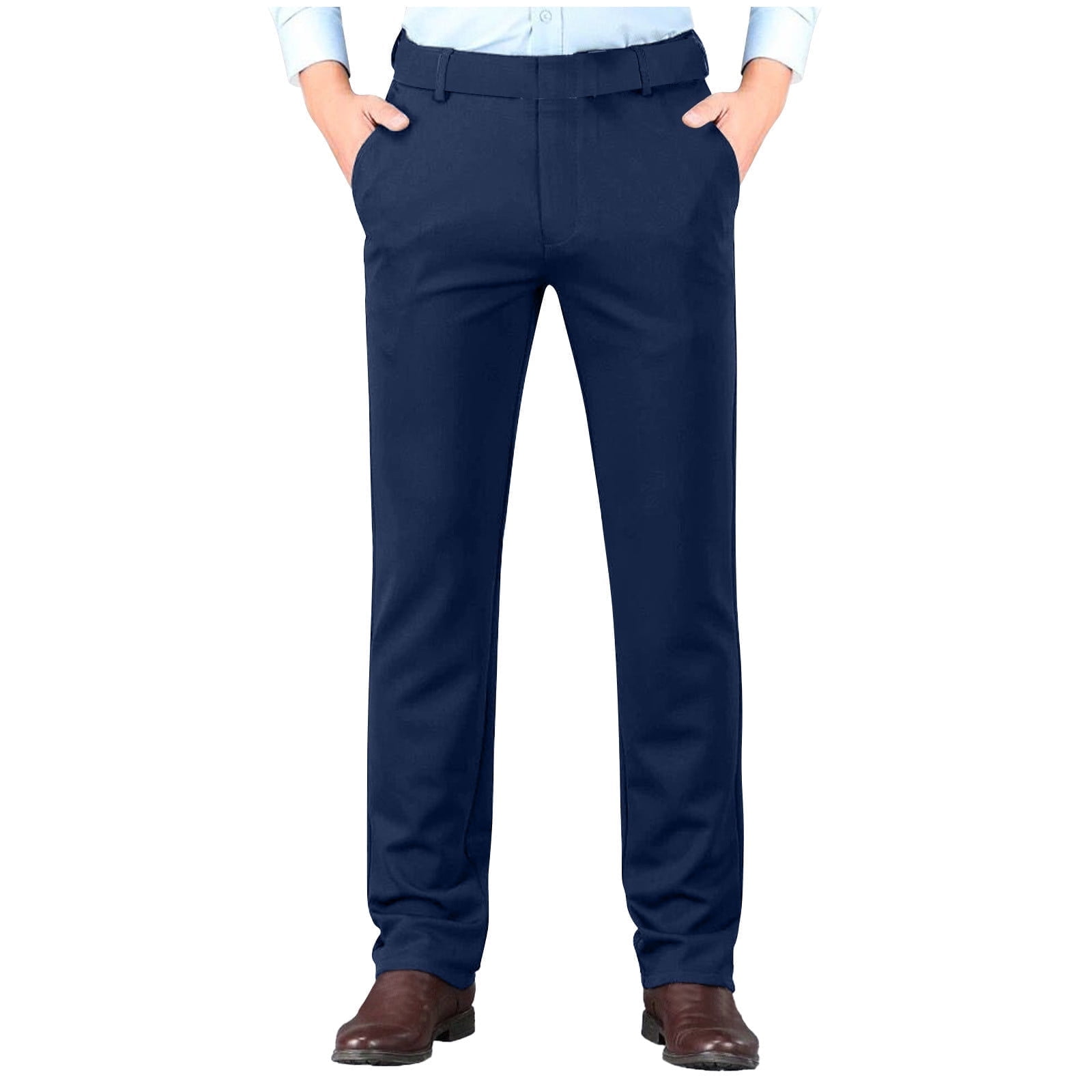 Best business casual pants men Store Customer reviews for Stamzod Mens  Dress Pants Officewear Solod Color Flat Front Straight Work