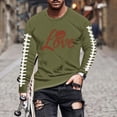 thumbnail image 1 of Tawop Men Shirts Long Sleeve Shirts for Men Graphic Relaxed Fit Round Neck Casual Green L, 1 of 5