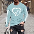 thumbnail image 1 of Tawop Mens T Shirts Crew Neck Long Sleeve Graphic Casual Light Blue 3XL, 1 of 5