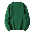 thumbnail image 1 of Tawop Mens T Shirts Crew Neck Long Sleeve Knit Pullover Solid Casual Army Green L, 1 of 7