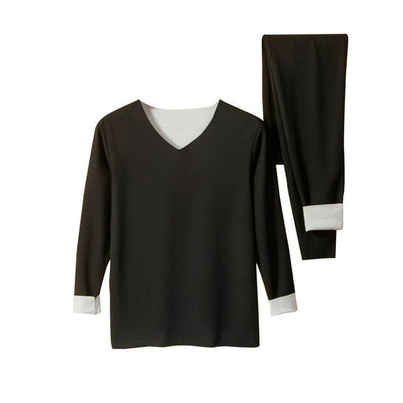 Tawop Thermal Underwear for Men Fleece Lined Seamless High Strechy Warm Long Johns Crewneck Top and Bottom Set Base Layer Outfits