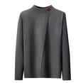 thumbnail image 1 of Tawop Mens Tshirt Crew Neck Long Sleeve Fleece Casual Dark Gray L, 1 of 2