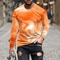 thumbnail image 1 of Tawop Mens Tshirt Crew Neck Long Sleeve Graphic Gradient Orange L, 1 of 5