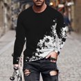 thumbnail image 1 of Tawop Mens Tshirt Crew Neck Long Sleeve Pullover Graphic Workout Casual White L, 1 of 5