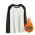 thumbnail image 1 of Tawop Mens Tshirt Crew Neck Long Sleeve Warm Solid Casual White 2XL, 1 of 8