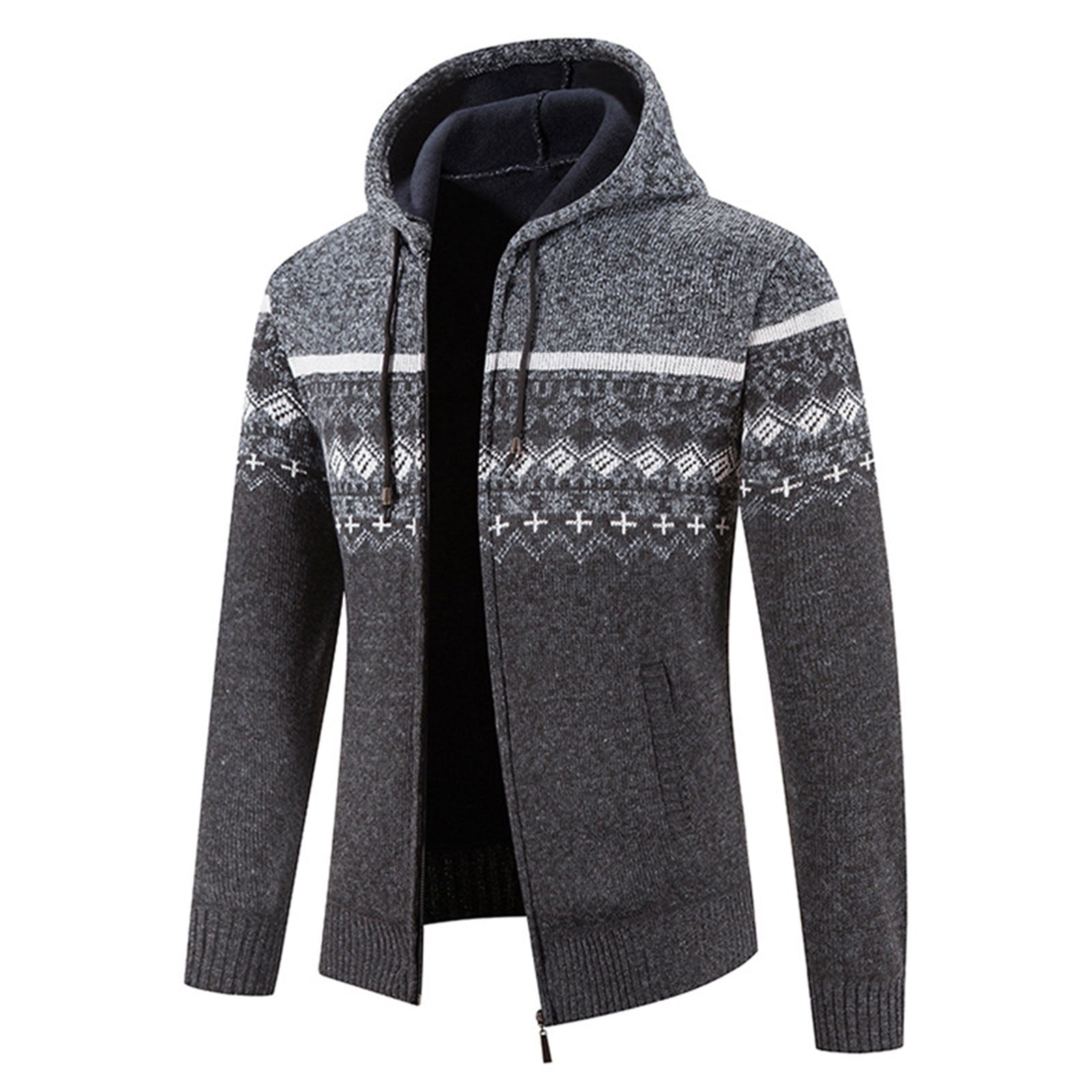 Tawop Mens Winter Jacket Men Zip Up Outerwear Coats Utility Long Sleeve Mid-Length Hooded Printed Dark Gray Xl Sweater - Walmart.com Tawop Mens Winter Jacket Men Zip Up Outerwear Coats Utility Long Sleeve Mid-Length Hooded Printed Dark Gray Xl Sweater - Walmart.com