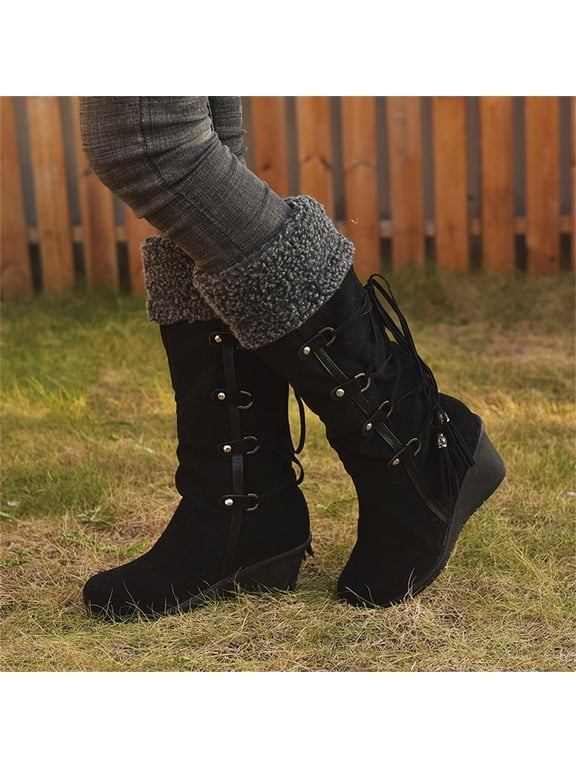 Mini Boots Women, After Sanding With Tassels High Boots Sleeves Wedges Snow Boots Girl Boots Women Snow Boots