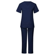 Tawop Nurse Suit Fashion Women Summer Casual Short Sleeve Top Pant Set Cat In The Hat Shirt Easter Eggs
