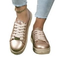 thumbnail image 1 of Tawop Womens Shoes Casual Sneaker Lace-Up Lace Gold Size 7.5, 1 of 5