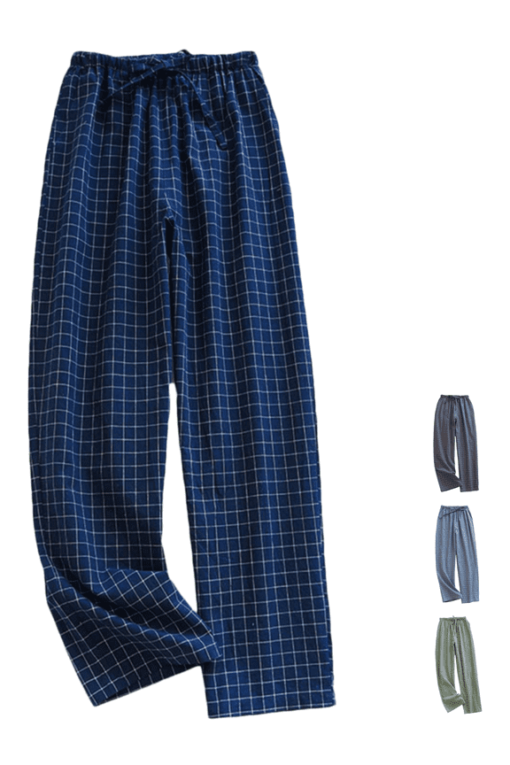 Mens Pajama Pants,Plaid Loungewear Pajamas Wide Leg Drawstring Loose PJ Pants Home Inside Leisure Pants for Men