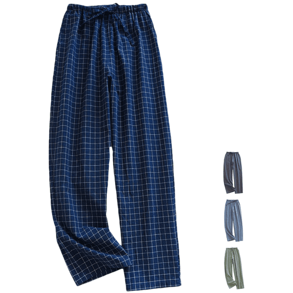 Tawop Pajama Pants for Men Plaid Loungewear Wide Leg Drawstring Loose Mens Pj Pants Home Inside Leisure Mens Pants
