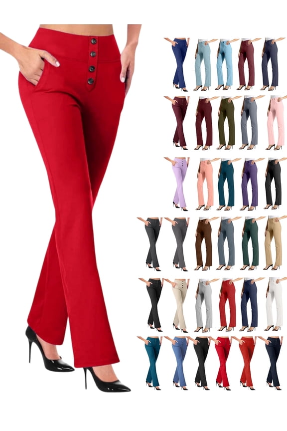 Pants for Women Trousers Dressy Pants Women Formal Casual Women's Work Pants ,Fashion Slacks Elastic Waist Pockects Pull on Pants Women