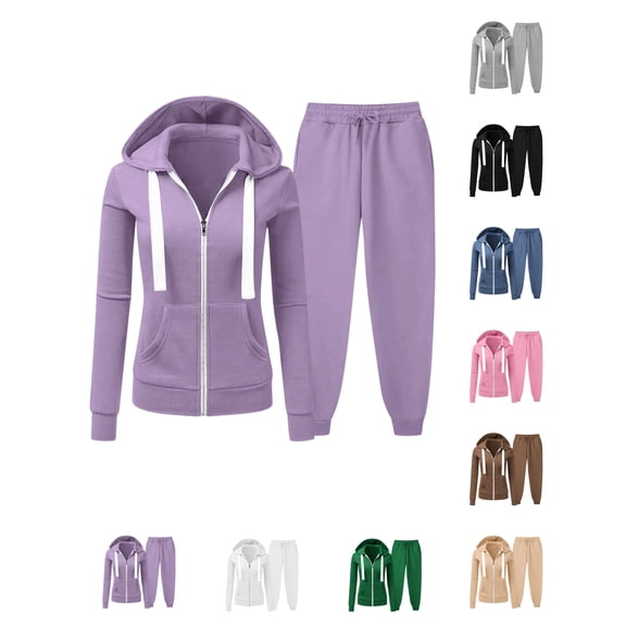 Tawop Plus Size Womens Clothes Hoodies for Women and Womens Sweatpants Sets Plus Size Loose Zip Up Hoodie Sweatshirt Sweatpants 2 Piece Sweatsuits Sets 3xl