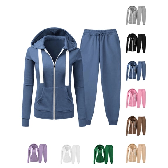 Tawop Plus Size Womens Clothes Hoodies for Women and Womens Sweatpants Sets Plus Size Loose Zip Up Hoodie Sweatshirt Sweatpants 2 Piece Sweatsuits Sets 3xl