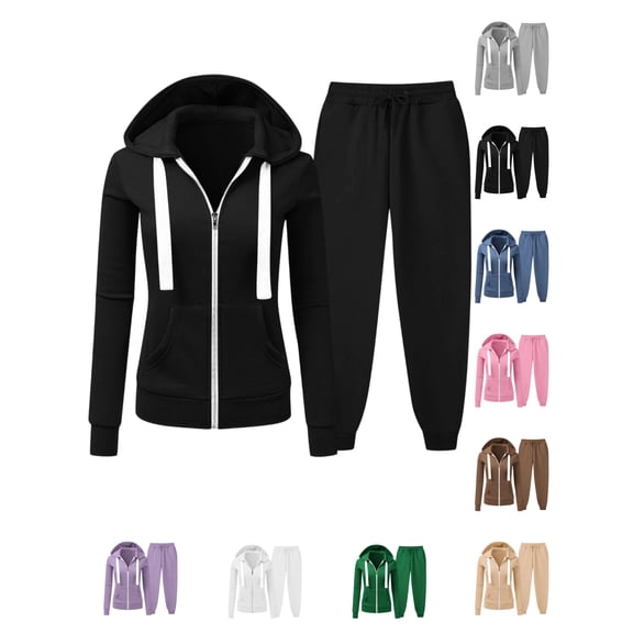 Tawop Plus Size Womens Clothes Hoodies for Women and Womens Sweatpants Sets Plus Size Loose Zip Up Hoodie Sweatshirt Sweatpants 2 Piece Sweatsuits Sets 4xl