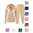 thumbnail image 1 of Tawop Plus Size Womens Clothes Hoodies for Women and Womens Sweatpants Sets Plus Size Loose Zip Up Hoodie Sweatshirt Sweatpants 2 Piece Sweatsuits Sets 5xl, 1 of 8