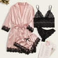 thumbnail image 1 of Tawop Robes for Women Lingerie Lace 4 Pieces Pajamas Sleepwear Loungewear Sets, 1 of 6