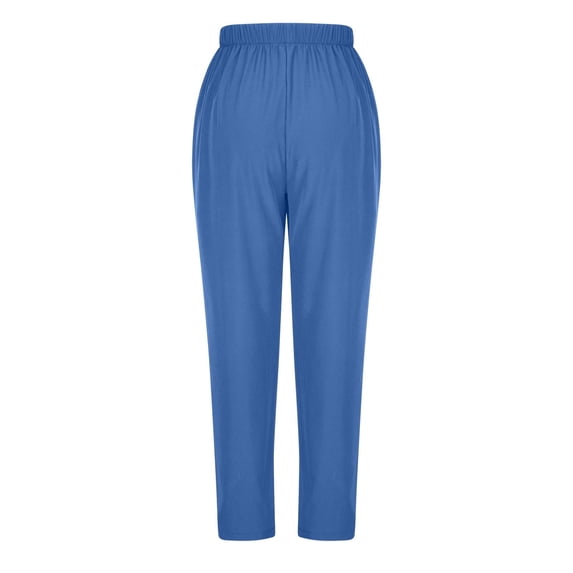 Tawop Scrubs for Women Scrub Pants Elastic Waist Straight Leg Long Nurse Pants 3XL