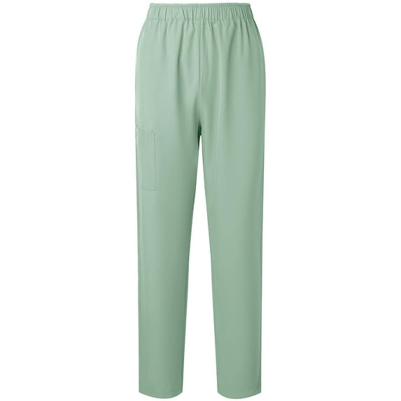 Tawop Scrub Pants for Women Elastic Waist Nurse Work Pants Pocket Straight Solid Uniform Pants Volunteers, Nurses