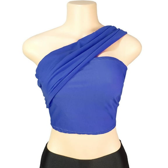 Tawop Shirts for Women Womens T Shirts Short Sleeve Solid Sleeveless Crop Blue S