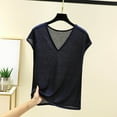 thumbnail image 1 of Tawop Shirts for Women Womens Tee Shirts Solid V Neck Sleeveless Tank Thin Blue L, 1 of 5