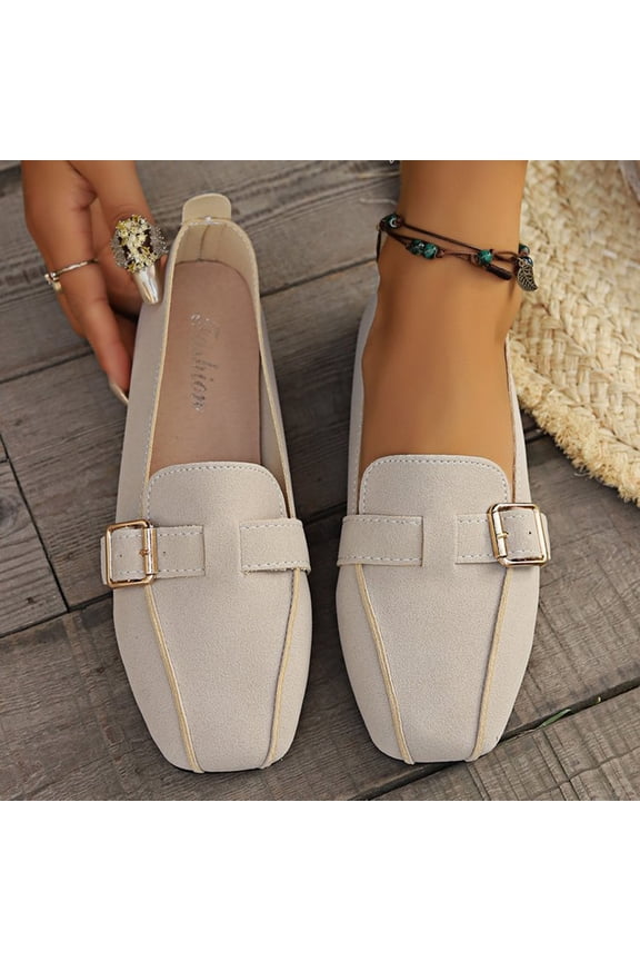Shoes Women Casual Flat Womans Shoes Square Toe Breathable Loafers Soft Versatile