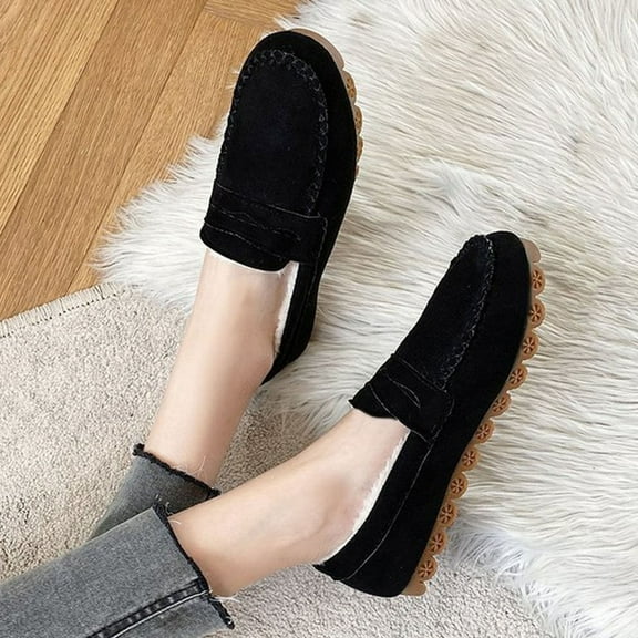 Tawop Shoes Women Womens Dress Shoes Work Shoes Flats Casual Comfort Soft Sole Loafers Slip On Black 5