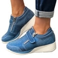 thumbnail image 1 of Tawop Shoes Women Womens Shoes Casual Wedge Sneaker Blue Size 4.5, 1 of 9