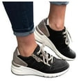 thumbnail image 1 of Tawop Women Shoes Slip On Shoes Women Casual Sneaker Lace-Up Black Size 4.5, 1 of 4