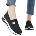thumbnail image 1 of Tawop Slip Resistant Work Shoes for Women Slip On Casual Flat Breathable Soft Mesh Black Size 5.5, 1 of 5