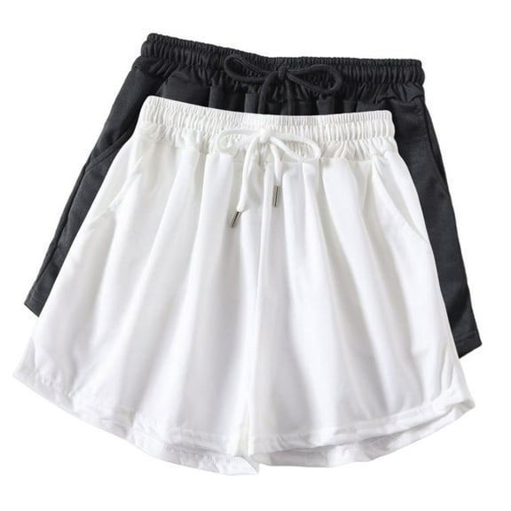 Tawop Summer Shorts for Women, Women Shorts 2PC Sets High Waist Wide Leg Loose Thin Fitness A Line XXL