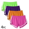 thumbnail image 1 of Tawop Summer Shorts for Women, Women Shorts 4PC Sets Elastic Waist Beach Hot Shorts Loungewear Yoga Solid L, 1 of 9