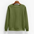 thumbnail image 1 of Tawop Sweatshirt Tops for Women Sweatshirts for Women Crewneck Long Sleeve Pullover Solid Casual Army Green L, 1 of 5