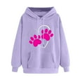 thumbnail image 1 of Tawop Sweatshirt Tops for Women Womens Sweatshirts Long Sleeve Pullover Hoodies Graphic Purple S, 1 of 4